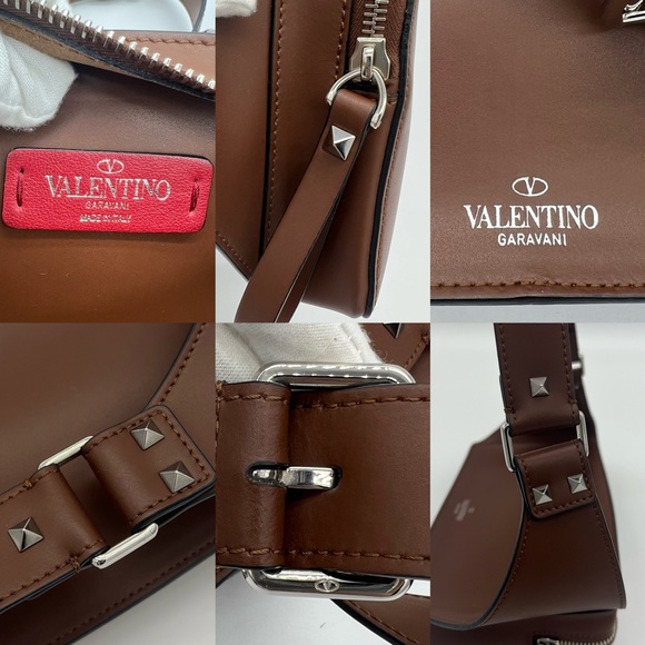 ❌SOLD❌Authentic Valentino Garavani rockstud VLTN Brown leather belt bag - Picture 9 of 17